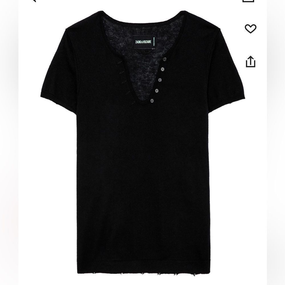 $298 Zadig&Voltaire Celsy cashmere top NEW XS - Picture 6 of 13